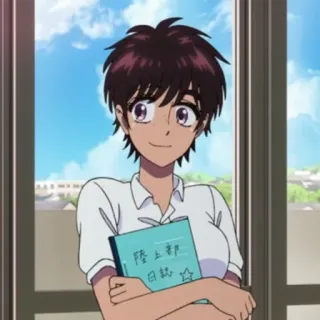 😃 陸上部 日誌 Anime, Femenina, Cuaderno, Escuela telegram sticker