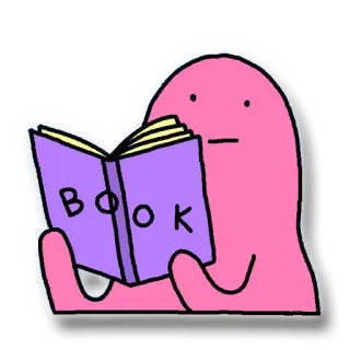 📔 BOOK 本, 読書, ピンク, キャラクター, ブロブ telegram sticker