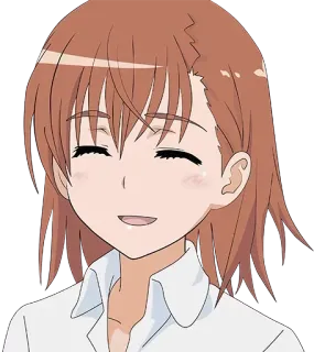 😊 Misaka Mikoto A Certain Scientific Railgun 动漫, 御坂美琴, 某科学的超电磁炮, 角色, 微笑, 可爱, 女孩 telegram sticker