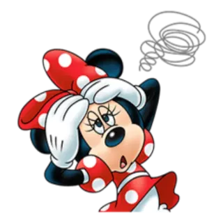 🤕 Minnie Mouse cartoon, mouse, disney, confused, whirlwind, cute whatsapp sticker