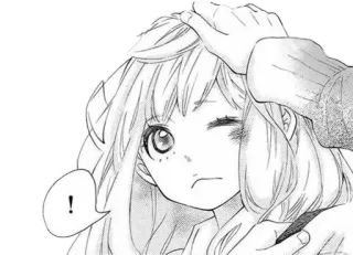 😳 ! Anime, Manga, Gadis, Berkedip, Terkejut, Menyentuh kepala, Imut telegram sticker