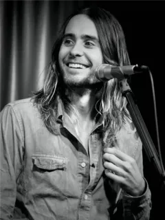 😄 Jared Leto Jared Leto, Aktor, Piosenkarz, Mikrofon, Gwiazda, Portret telegram sticker