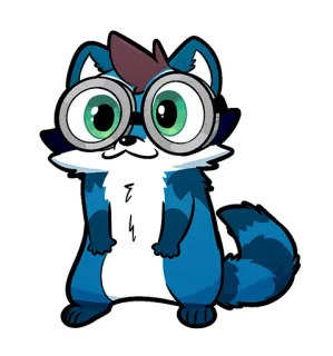 🎥 енот, мультик, очки, животное, пушистый telegram sticker