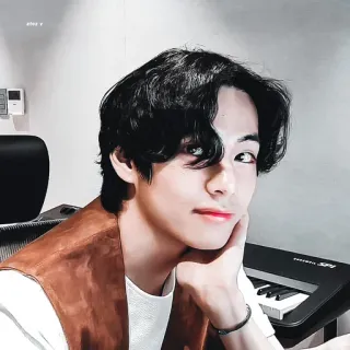 🐯 V kpop, idol, penyanyi, pria, bts telegram sticker
