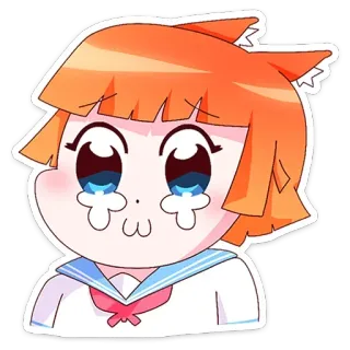 😭 Popuko Pop Team Epic anime, manga, Pop Team Epic, Popuko, lindo, llorando, uniforme de marinero telegram sticker