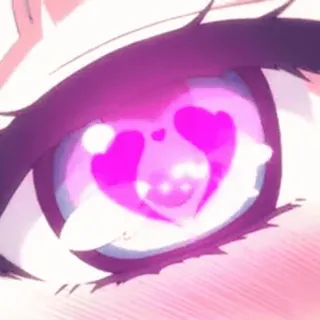 😍 ojo, amor, corazón, anime, lindo, rosa whatsapp sticker