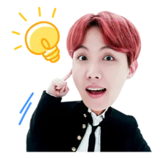 🤔 J-Hope J-Hope, BTS, K-pop, Idea, Pensare, Lampadina, Idol Kpop telegram sticker