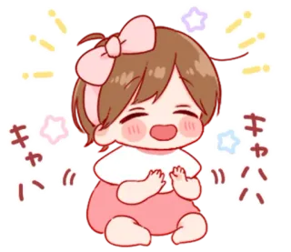 🎭 キャー fofo, anime, bebê, menina, desenho animado whatsapp sticker