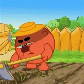 🍆 Desenho animado, Personagem, Agricultura, Jardinagem, Irritado, Engraçado telegram sticker
