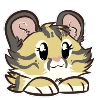 😌 tier, süß, katze, tiger, chibi, aufkleber, cartoon, katzenartig telegram sticker
