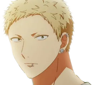 😒 Anime, Karakter, Pria, Rambut pirang, Piercing telegram sticker