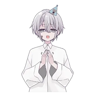 🥳 anime, aniversário, fofo, festa, desenho animado, adesivo, ilustração, celebração whatsapp sticker