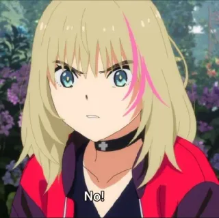 😔 No! Аниме, Девушка, Злая, Отказ, Нет whatsapp sticker