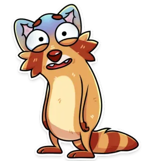 😨 rakun, kartun, stiker, lucu, hewan, karakter telegram sticker