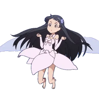 😦 anime, girl, flower, dress, cute, cartoon telegram sticker