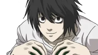 🙂 L Death Note 애니메이션, L, 데스노트, 탐정, 지적인 whatsapp sticker