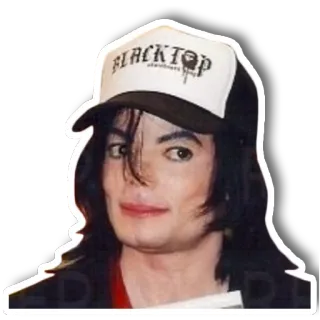 😼 Michael Jackson BLACKTOP michael jackson, asfalto, estrella pop, cantante, sombrero, retrato whatsapp sticker
