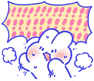 ❗️ lapin, mignon, kawaii, exclamation, surprise, content, joie telegram sticker