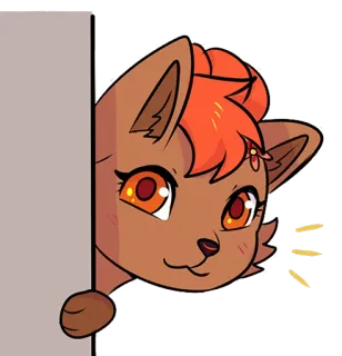 😉 кот, милый, животное, мультфильм, стикер, подглядывающий telegram sticker