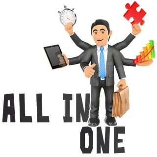 🤩 ALL-IN-ONE 비즈니스, 멀티태스킹, 효율성, 생산성, 관리, 기술 telegram sticker