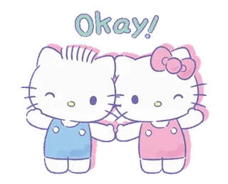 💞 Hello Kitty Okay! hello kitty, sticker, lindo, dibujos animados, kawaii, ok, acuerdo whatsapp sticker