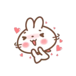 💟 rabbit, bunny, cute, hearts, kawaii, love, affectionate, adorable telegram sticker