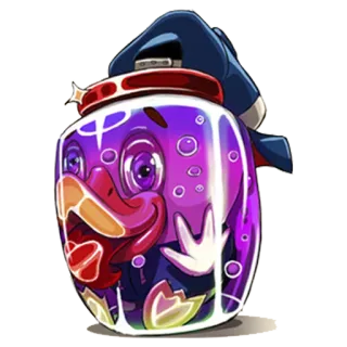 🛢 pote, roxo, desenho animado, criatura, líquido, animal, pato whatsapp sticker