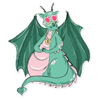 BITCOIN/Дракон и его принцесса telegram stickers