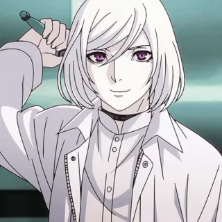 🗡 Juuzou Suzuya Tokyo Ghoul Anime, Personagem, Faca, Cabelo branco, Tokyo Ghoul telegram sticker