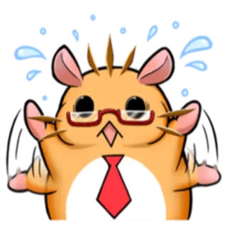 😨 Hamster, Cartoon, Business, Krawatte, Brille, Tier, Süß telegram sticker