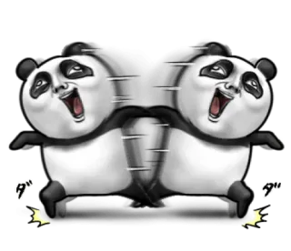 😟 ダ Panda, Śmieszne, Meme, Zwierzę, Niedźwiedź, Kreskówka, Emoji telegram sticker