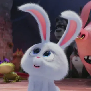 🐰 Snowball The Secret Life of Pets rabbit, cute, bunny, animal, cartoon, white, fluffy telegram sticker