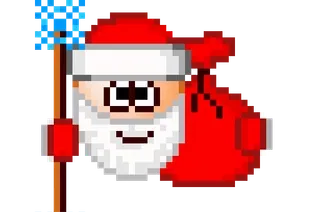🎅 Santa Claus 산타, 크리스마스, 휴일, 픽셀 아트, 축제 whatsapp sticker