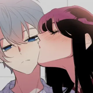 😘 Kuss, Anime, Romantik, Liebe, Paar whatsapp sticker