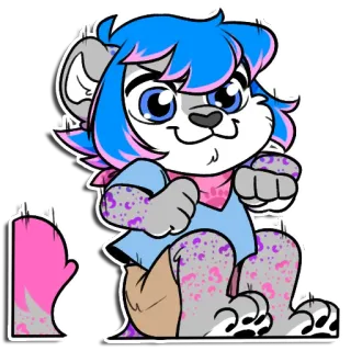 🙃 furry, dier, cartoon, personage, schattig whatsapp sticker