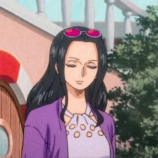👒 Nico Robin One Piece nico robin, one piece, anime, charakter, sonnenbrille telegram sticker