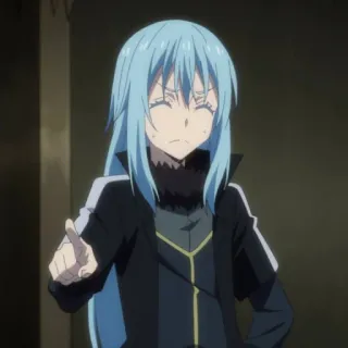 😓 Rimuru Tempest That Time I Got Reincarnated as a Slime Аниме, Слизь, Исекай, Синие волосы, Манга telegram sticker