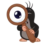 👁 Mole cartoon, mole, magnifying glass, looking, search whatsapp sticker