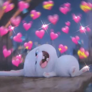 🐰 dibujos animados, conejo, corazón, lindo, amor telegram sticker