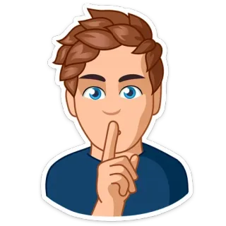 🤫 man, shhh, silent, quiet, finger, mouth telegram sticker
