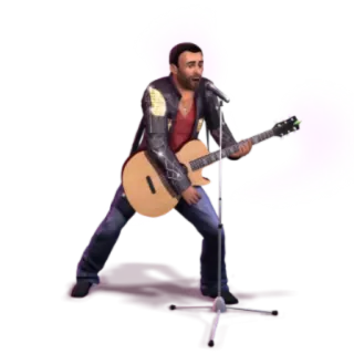 🎸 singer, guitar, music, performance, stage telegram sticker