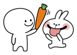 😜 Cartoon, Konijn, Wortel, Leuk, Dier, Konijntje, Eten telegram sticker