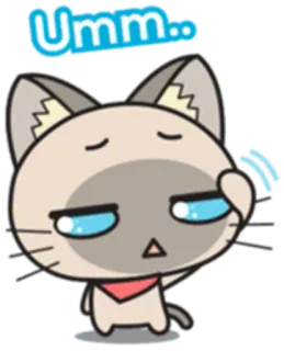 😰 Umm.. cat, cartoon, cute, sticker, animal, expression, umm whatsapp sticker