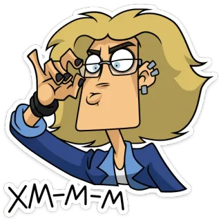 🤔 XM-M=M 만화, 캐릭터, 안경, 스티커 telegram sticker
