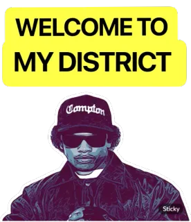 😈 Eazy-E WELCOME TO
MY DISTRICT Eazy-E, Compton, Rap, Hip Hop, Música, Chapéu, Óculos de sol whatsapp sticker
