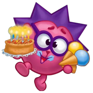 🎂 cumpleaños, tarta, helado, dibujos animados, celebración whatsapp sticker