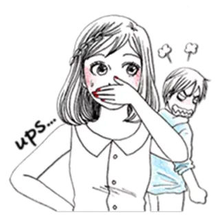🙊 Frau, Mann, Cartoon, peinlich berührt, wütend, schockiert, Beziehung, Paar telegram sticker