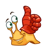 👍 Schnecke, Daumen hoch, Cartoon, Tier, Niedlich, Emoji telegram sticker