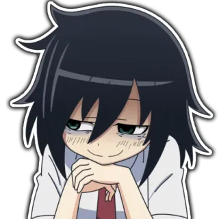😏 Tomoko Kuroki WataMote อนิเมะ, ตัวละคร, WataMote, โทโมโกะ คุโรกิ telegram sticker