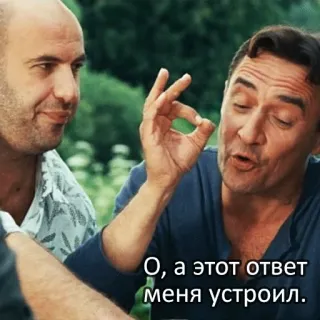 👍 О, а этот ответ меня устроил. homens, gesto ok, russo, expressão telegram sticker